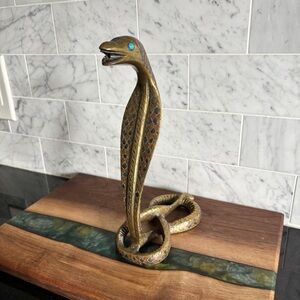 Vintage Brass Cobra Figurine Sculpture